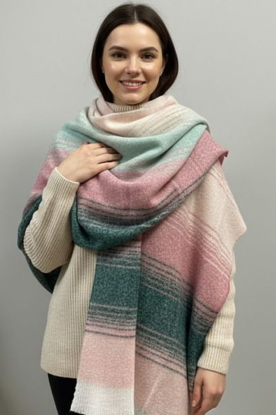 Gubo شال نسائي ملون 60x190 سم