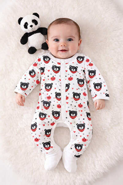 luay 100% Cotton Full Sleeves Bear Printed Baby Romper,Bodysuit for Baby Girl...