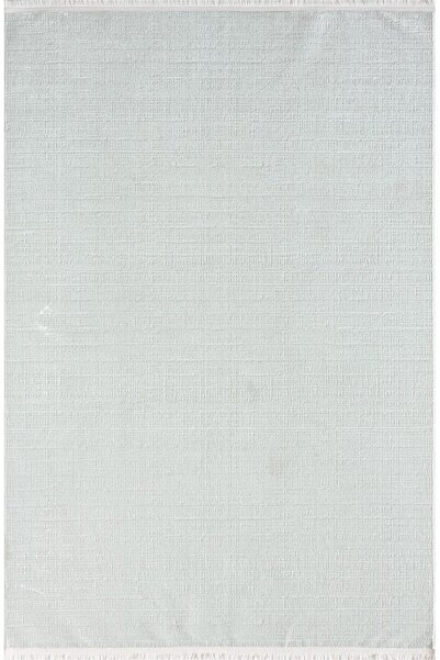 Karmen Halı Best 106 Beyaz Halı Antrasit Detaylı İnce Parlak Makinada Yıkanab...