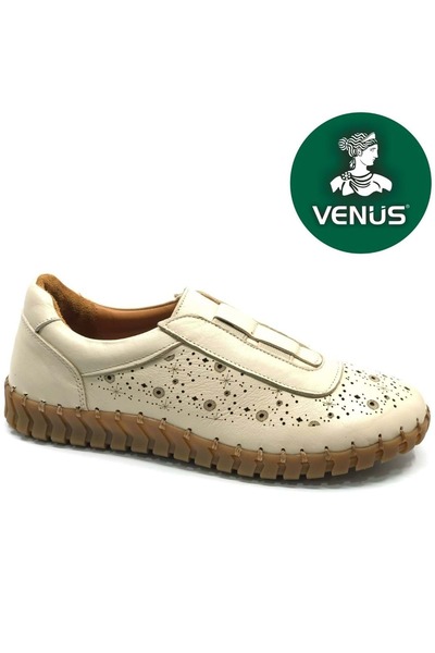 Venüs حذاء كاجوال نسائي من الجلد الطبيعي من Kestrel باللون البيج