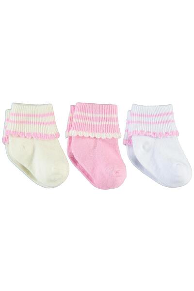 Civil Baby Kız Bebek 3'lü Çorap Set 0-6 Ay - Standart