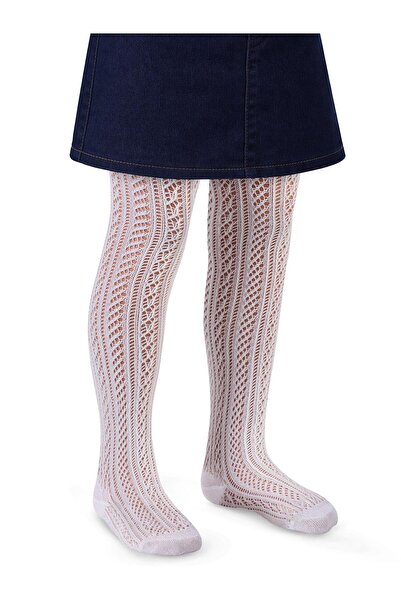 Civil Girls جوارب طويلة شبكية للأطفال من 3-11 سنة - أبيض 3-4 سنوات