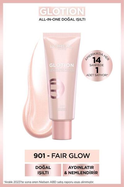 L'Oreal Paris Iluminator lichid Glotion All-in-One Natural Glow 901 Fair Glow...