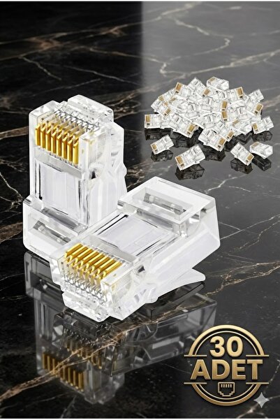 ŞHN'Shopping 30 Adet Rj45 Cat5Cat6 Ethernet Internet Kablo Soketi Konnektörü ...