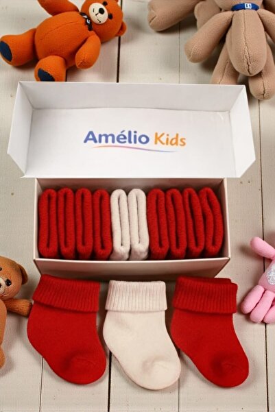 Amélio Kids Organic Cotton Unisex 5-Piece Boxed Premium Newborn Baby Socks
