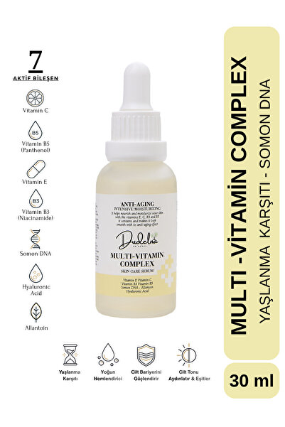 DUDELNA Yaşlanma Karşıtı Multi-Vitamin Yüz & Cilt Serumu – Vitamin C, E, B3, ...