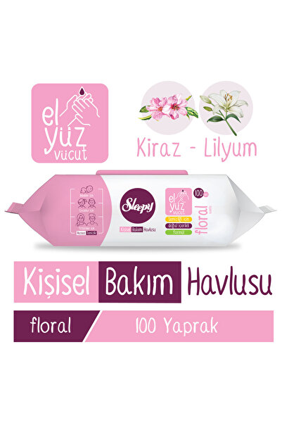 Sleepy Floral Kişisel Bakım Havlusu 100 Yaprak
