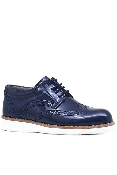 Rakerplus Pantofi clasici pentru bărbați, cu șireturi, din piele lacuită bleu...