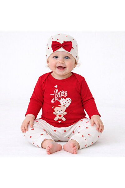 ŞEKER MAĞAZA Newborn Baby Girl 100% Cotton 3-Piece Hospital Release Set - Sof...