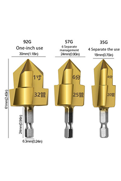 Choice مجموعة مثقاب رفع جديد من التيتانيوم من نوع ABC، مكونة من 1/3 قطع، مصنو...