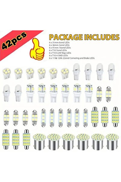 Choice 42PCS 42Pcs Car Lights T10 6000K SMD LED Replacement License Plate/Rea...