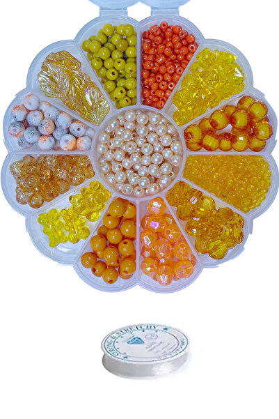 By MO Accessories Σετ κατασκευής κοσμημάτων για παιδιά με πορτοκαλί χάντρες σ...