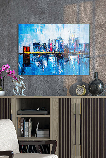 Decovetro Oil Painting on Glass City Landscape