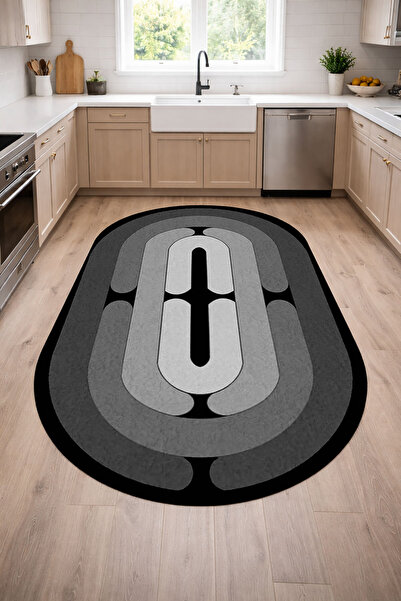 Decomia Home سجادة مطبخ مطبوعة رقمية غير قابلة للانزلاق وقابلة للغسل باللون ا...