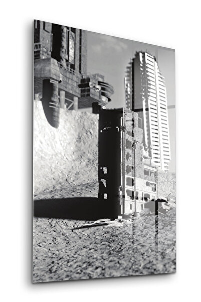 Decovetro Stakleni sto, vintage gradski pejzaž