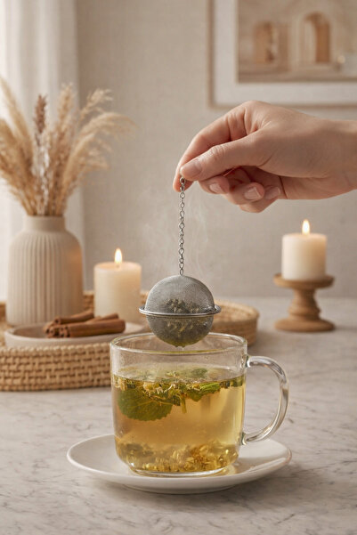 Anadolu Saray Yuvarlak Model Çelik Çay ve Bitki Çayı Demleme Süzgeci – Paslan...