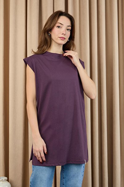 Soul Γυναικείο αμάνικο μπλουζάκι Basic - 30725TUN - PLUM