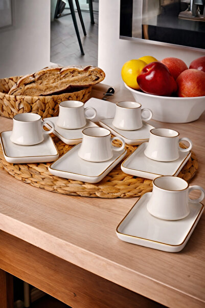 Carmen Soft 6’lı 12 Parça Alya Sunumlu Kahve Fincanı