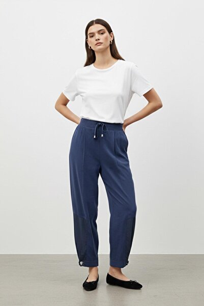 Puane Pantaloni de damă cu șireturi, croială confortabilă – 18287PNT - NAVY