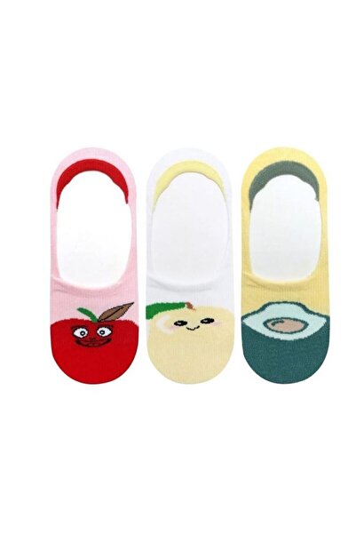 Bross 3-Piece Fruit Patterned Ballerina Kids Socks