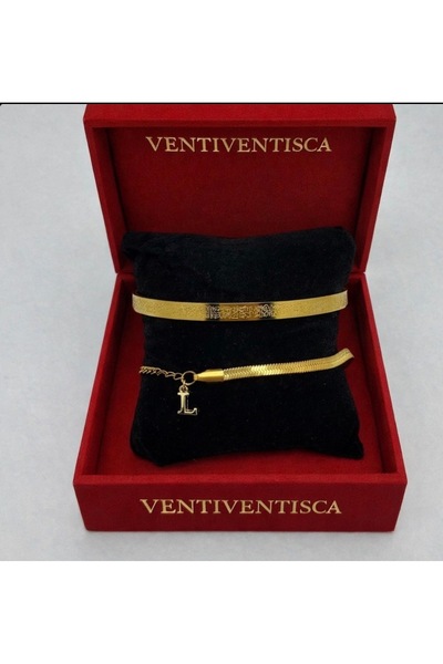 VENTİ VENTİSCA Ayetel kürsü bileklik ile İtalyan harfli bileklik özel gün hed...