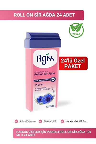 AGISS Hassas Ciltler Için Roll On Sir Ağda 100 ml X 24 Adet