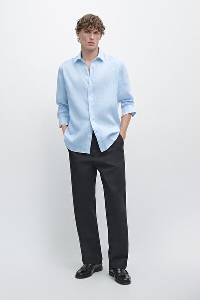 Massimo Dutti %100 keten regular fit gömlek