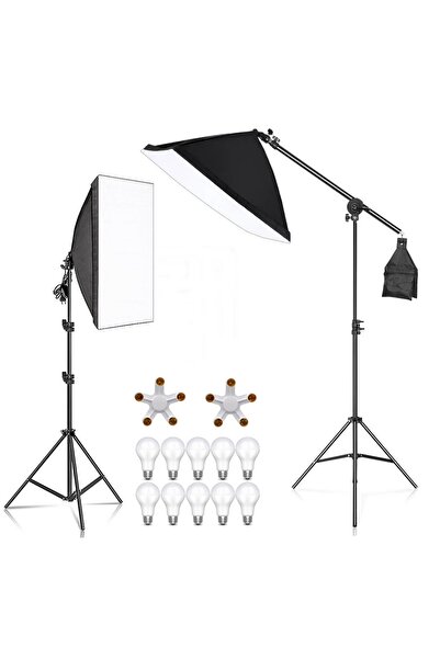 Tianya 2 li 50x70cm Softbox 150w Led Sürekli Işık Seti Crossbarlı Ürün Reklam...