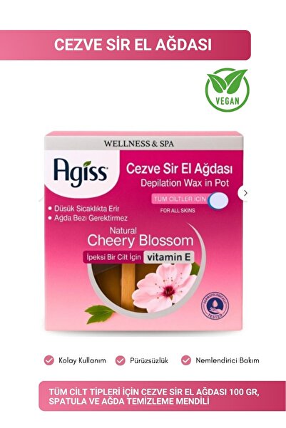 AGISS Tüm Cilt Tipleri Için Cezve Sir El Ağdası 100 Gr, Spatula Ve Ağda Temiz...