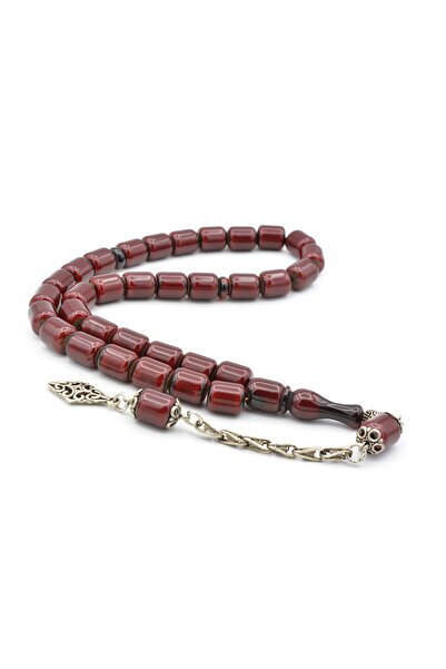 Murty99 Посребрени пръчици от тъмно оранжево, пресовани кехлибарени молитвени...