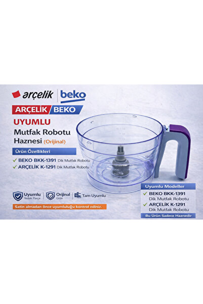 Arçelik وعاء متوافق مع جهاز المطبخ الآلي K 1291 -K 1391 (أسود)
