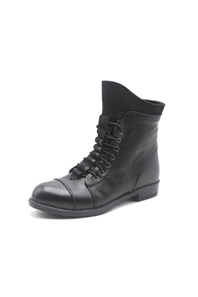 Scavia 502 Orthopedic Genuine Leather Women's Boots Black