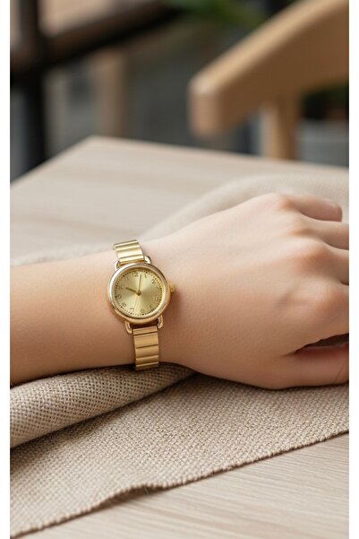 storeay Full Gold Renk Minimal Yuvarlak Kasa Ayarlanabilir Kordon Genç Kız Ka...