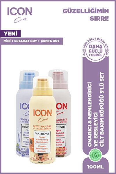 ICON Care Cilt Bakım Köpüğü Vanılla 100 ml X Cheesecake 100 ml X Mılkshake 10...