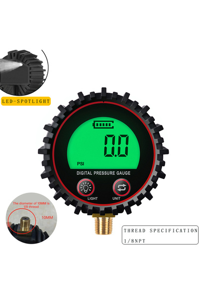 Choice مقياس ضغط هواء إطارات السيارات الرقمي M11 1/4 1/8 بشاشة LCD وإضاءة خلف...