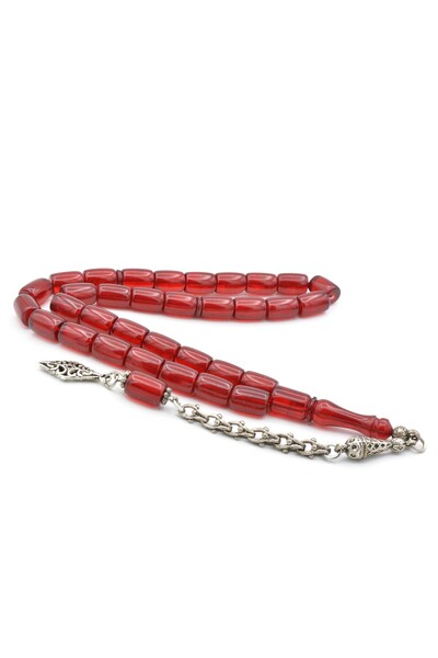 Murty99 Model de tăiere cu ciucuri albaneză Red Crimp Amber Tasbih 021