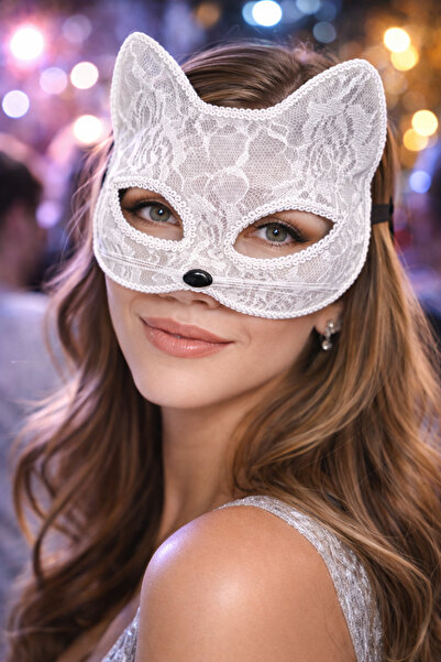 PARTİPORT DANTEL KEDİ MASKE