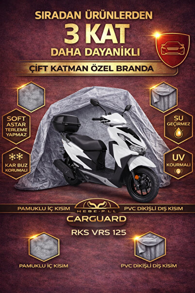 CarGuard RKS VRS 125 Fitilli Motosiklet Brandası Motor Örtüsü - Arka Çanta Uy...