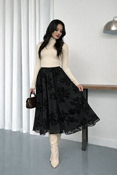 sportiness Fusta asimetrică texturată din croială tulle