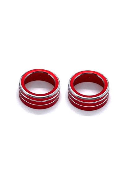 Choice Red 2pcs Navigation Panel Volume Knob Decoration Ring For VW Volkswage...