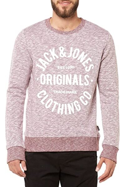 Jack & Jones Jack&Jones Jorclemens Sweat Crew 12112149 Hanorac roz pentru băr...