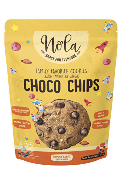 NOLA كوكيز صغيرة برقائق الشوكولاتة 75 غرام - خالية من الغلوتين وصحية