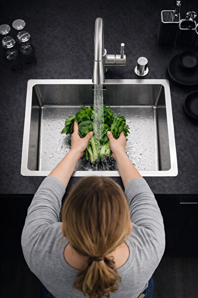 Asil Krom Paslanmaz Çelik Mutfak Eviyesi. Tezgah Altı Sifonlu 40×45 cm Sifon ...