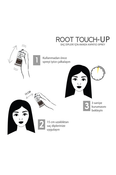 Neva ROOT TOUCH-UP Saç Dipleri İçin Kapatıcı Sprey KOYU KAHVERENGİ 75ml x 4adet