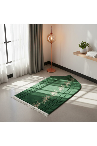 Goat-x سجادة صلاة فاخرة مبطنة بتطريز زهري – راحة وأناقة