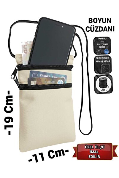 SEVBAGS Asker Umre Hac Su Geçirmez Telefon Ve Para Boyun Cüzdanı Günlük Kulla...