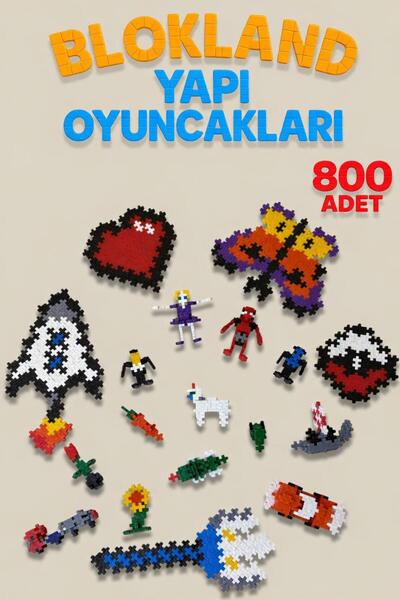 Lemut Blockland 800 Parça ( KUTUSUZ ) pixel Yaratıcı tasarım yapı inşaa eğiti...