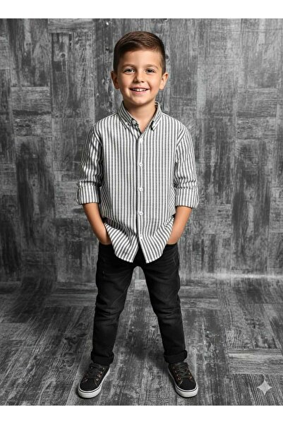 Yavrumsa Комплект з лляної сорочки та штанів у смужку