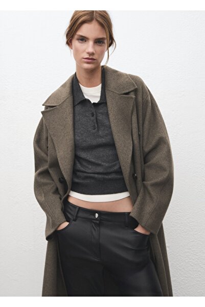 MANGO Woman El yapımı oversize yün palto