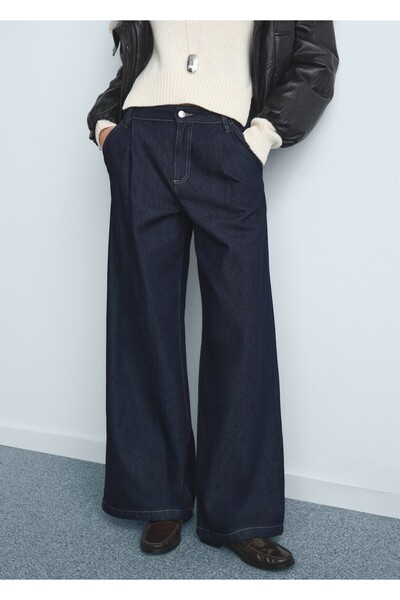 MANGO Woman Wideleg pensli jean pantolon